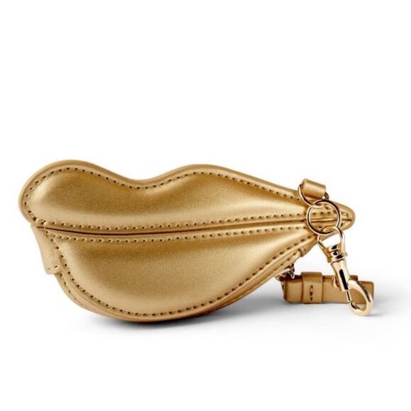 DVF Diane Von Furstenberg X Target Lips Coin Pouch Purse gold - Picture 1 of 2
